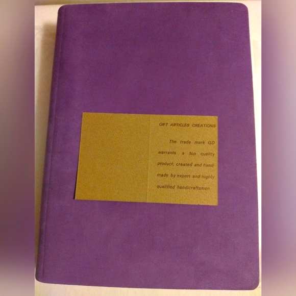 RARE & RETRO GIGLIO D' ORO PURPLE NUBUCK HANDCRAFTED ADDRESS/PASSWORD BOOK (NWT) - Picture 9 of 10